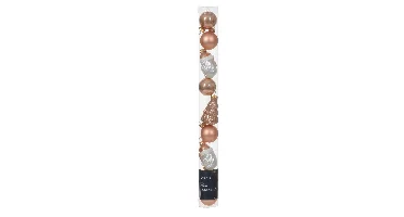Decoris Kerstballen glas figuur 6cm roze 9st