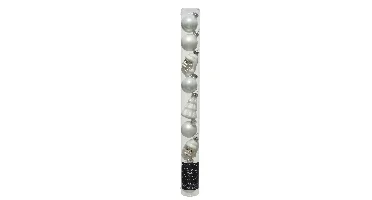 Decoris Kerstballen glas figuur 6cm wit 9st
