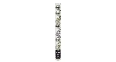 Decoris Kerstballen glas figuur 6cm zilver 9st