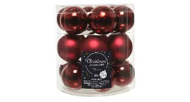 Decoris kerstballen glas rood 4cm 18st