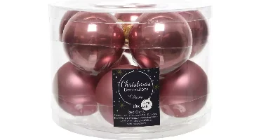 Decoris kerstballen glas roze 6cm 10st