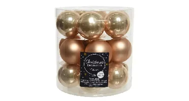 Decoris kerstballen glas toffee 4cm 18st