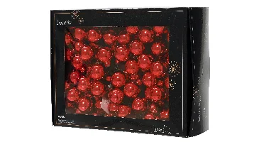 Decoris kerstballen op draad 144st kerstrood 2,5cm