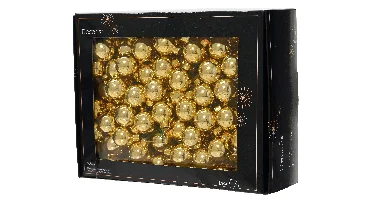 Decoris kerstballen op draad 144st Licht goud 2,5cm