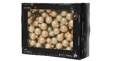 Decoris kerstballen op draad Glas 144st parel 2,5cm