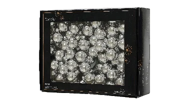 Decoris kerstballen op draad Glas 144st zilver 2,5cm