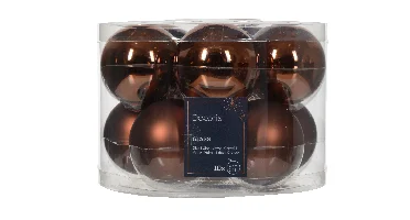 Decoris kerstballen set glas | 10 stuk | 6 centimeter | espresso