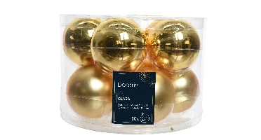 Decoris kerstballen set glas | 10 stuks | 6 centimeter | licht goud