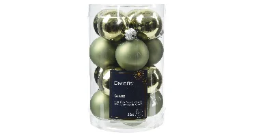 Decoris kerstballen set glas 16st Rosemarijn 3,5cm