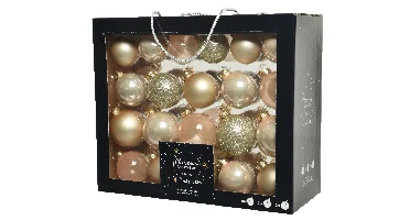 Decoris kerstballen set Glas 42st parel 5-6-7cm