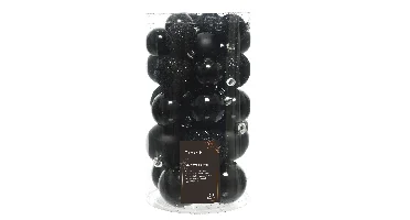 Decoris kerstballen set Plastic 30st Zwarte 4-5-6cm