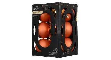 Decoris kerstballenset plastic d6cm 12st oranje