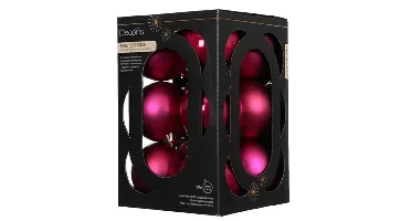 Decoris kerstballenset plastic d6cm 12st roze