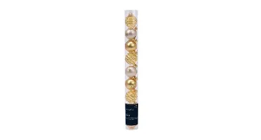 Decoris kerstbalmix glas d3cm 9st goud