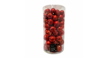 Decoris kerstbalmix kunststof 100st kerstrood