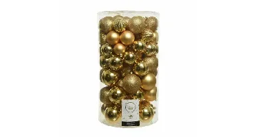 Decoris kerstbalmix kunststof 100st lichtgoud