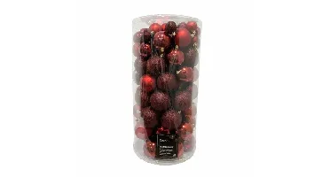 Decoris kerstbalmix kunststof 100st ossenbloed