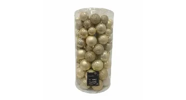 Decoris kerstbalmix kunststof 100st parel
