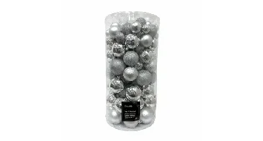 Decoris kerstbalmix kunststof 100st zilver