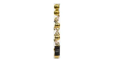 Decoris kerstbalmix plastic d4cm 10st goud