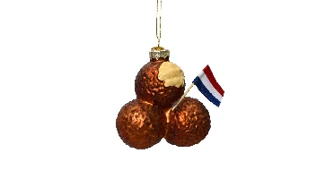 Decoris Kersthanger glas bitterballen 8x8x10cm