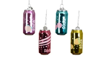 Decoris kersthanger glas blikje - assortiment