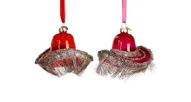 Decoris kersthanger glas cowboyhoed - assortiment