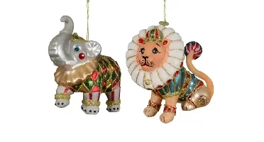 Decoris kersthanger glas dier circus - assortiment