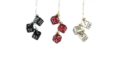 Decoris kersthanger glas dobbelsteen - assortiment