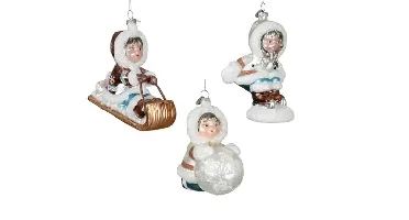 Decoris kersthanger glas eskimo - assortiment