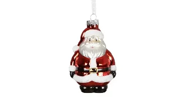 Decoris kersthanger glas kerstman rood
