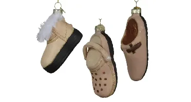 Decoris kersthanger glas schoen - assortiment