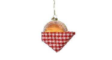 Decoris Kersthanger glas stroopwafel 10x10x2cm