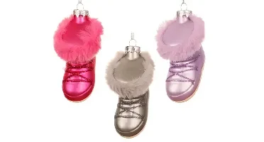 Decoris kersthanger glas winterlaarzen - assortiment