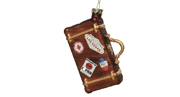 Decoris kersthanger glazen koffer