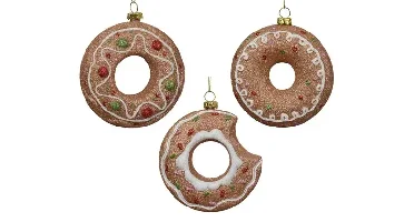 Decoris kersthanger plastic donut - assortiment
