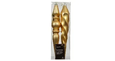 Decoris kersthangers plastic | 4 stuks | goud