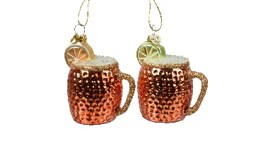 Decoris kerstornament glas cocktail glas 6cm