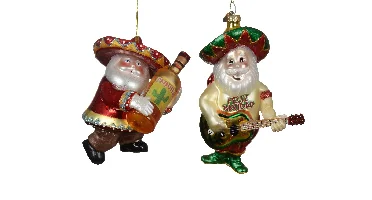 Decoris kerstornament glas kerstman 11.5cm