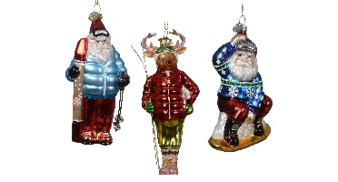 Decoris kerstornament glas kerstman 14cm