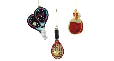 Decoris kerstornament glas racket 11.2cm