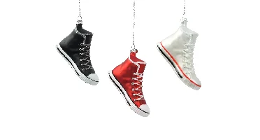 Decoris kerstornament glas schoen 7.2cm