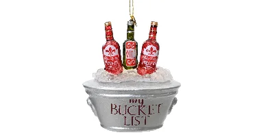 Decoris kerstornament glas wijnflessen 10,7cm