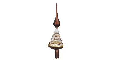 Decoris piek glas gebakjes 8.5x5.5x31cm goud/bruin