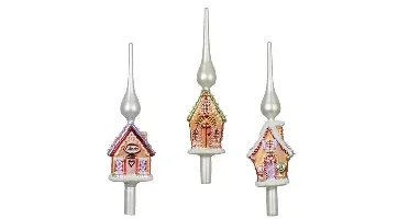 Decoris piek glas huisjes - assortiment