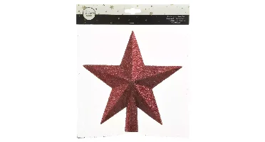 Decoris Piek Kunststof Donkerrood met glitters 4.2x19x19cm