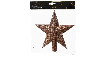 Decoris Piek Kunststof espresso met glitters 4.2x19x19cm