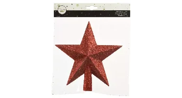 Decoris Piek Kunststof rood met glitters 4.2x19x19cm