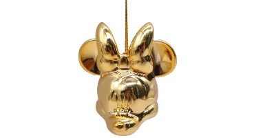 Disney kerstbal minnie gouden hoofd 6cm