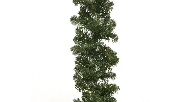 Everlands Imperial guirlande slinger met LED groen/wit 270x25cm